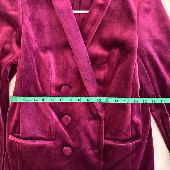 Express Magenta Pink Velvet Blazer - Picture 11 of 15